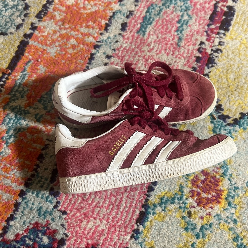Adidas Kids Gazelle Maroon Sneakers 11.5 - Picture 3 of 9